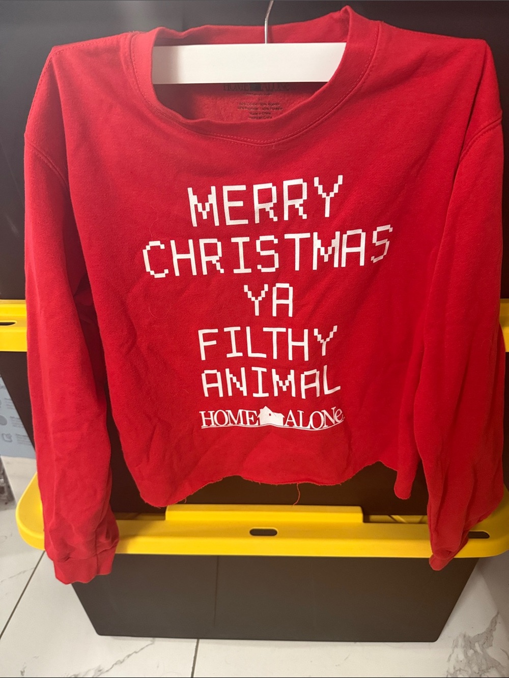 Red 'Merry Christmas‎ Ya Filthy Animal' Holiday Sweatshirt - Home Alone